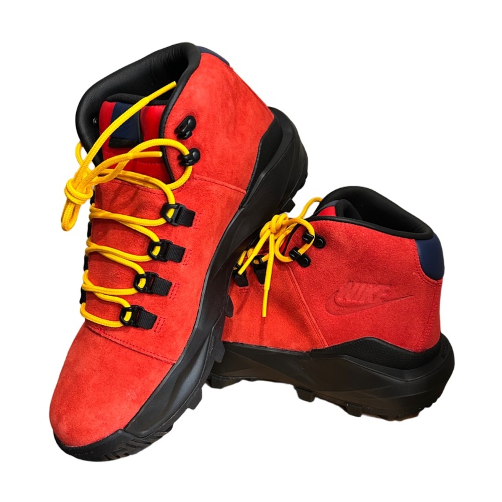 Nike Cygnal Vibrant Red Boots with Yellow Accents waterproof